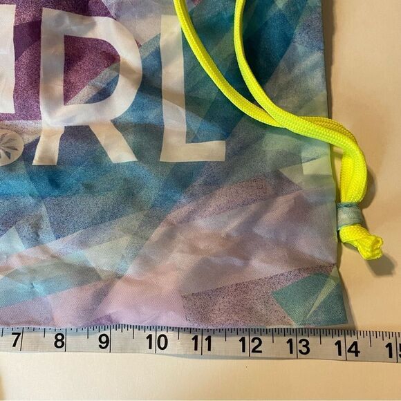 Athleta girl drawstring bag backpack sack purple silver 15x14” - Picture 5 of 5